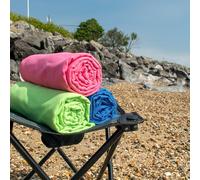 TRIXES Green Microfibre Beach Towel - Compact & Ultra-Lightweight with Travel Carry Pouch Included - Super Absorbent, Great for Camping, Gym, Swimming - XL Size 180 cm x 88 cm
