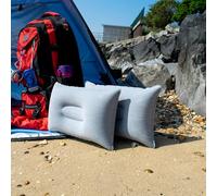 TRIXES Grey Inflatable/Travel Pillows, 2PK - Lightweight & Multipurpose