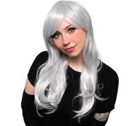 TRIXES Grey/Silver Wig â 20â Long Wavy Hair for Costume Party â Cosplay â