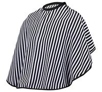 TRIXES Hair Cutting/Barbers Cape - Adjustable Black and White Stripe Gown for Hairdressing, Make Up Application, Artist - Short Length