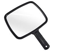 TRIXES Hand Mirror - Professional Hand Held Mirror - Makeup Mirrors for Hairdressers, Barbers & Salon Use - Styling Tool with Handle for Travel - Wide Angle - 20 x 17.5cm