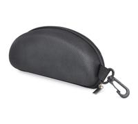 TRIXES Hard Shell Glasses and Sunglasses Case - Black - Carabiner Hook Clip | Protect Your Specs on Your Travels - Zipper Fastening - Hang from Bags for Easy Access to Glasses - Soft Microfibre Lining