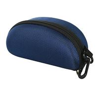 TRIXES Hard Shell Glasses and Sunglasses Case - Blue - Carabiner Hook Clip | Protect Your Specs on Your Travels - Zipper Fastening - Hang from Bags for Easy Access to Glasses - Soft Microfibre Lining