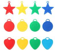 TRIXES Helium Balloon Weights x 20 - Assorted Shapes and Colours Stars Hearts and Smiley Faces - Great for Birthday Parties and Celebrations