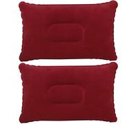 TRIXES Inflatable Pillow for Travel or Camping - Blow up Pillow - Burgundy Twin Pack