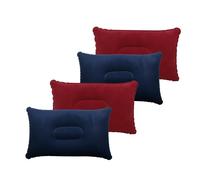 TRIXES Inflatable Pillows 4-Pack, Navy & Burgundy - Lightweight Pillows