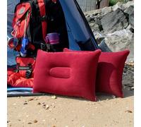 TRIXES Inflatable Pillow for Travel or Camping - Blow up Pillow - Burgundy Twin Pack