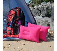 TRIXES Inflatable Pillows x2 - Multipack of Pink Inflatable Pillows Perfect for Travel/Camping/Outdoors/Fishing - Blow up Pillow - Twin Pack - Ultra Light Water Resistant Pillows