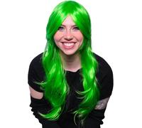 TRIXES Long Green Wig - 20” Wavy Hairpiece for Costume Party - Cosplay Fa