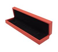TRIXES Long Red Jewellery Gift Box, Jewellery gift box suitable for necklaces, bracelets, watches or anklets - luxury padded velvet lining - christmas, wedding, birthday, valentines gift