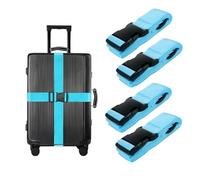 TRIXES Luggage Straps 4-Pack, Electric Blue - Travel Essential