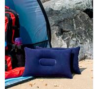TRIXES Navy Blue Inflatable Travel Pillow - Compact Camping Travel Cushion | Soft Blow Up Pillow for Beach, Sun Loungers, Backpacking, Hiking & Travel - Lightweight Portable Outdoor Cushion