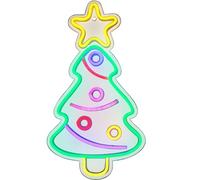 TRIXES Neon Christmas Tree LED Sign 40cm USB Powered | LED Light Up Sign, Indoor Wall Hanging Decoration for Festive Holiday Décor