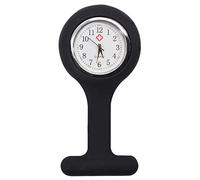 TRIXES Nurse Watch Fob Silicone with Brooch Pin Clasp - Black | Silicone Nurse Fob Watch Attachment with Easy-Read Dial - Pin Brooch for Nurses, Doctors & Healthcare Professionals