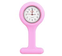 TRIXES Nurses Fob Watch - Pink Silicone Strap with White Clock Face | Designed for Care Professionals - Accessory for Doctors, Vets, Dentists and More - Removable Movement for Easy Cleaning