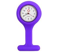 TRIXES Nurses Fob Watch - Purple Silicone Strap with White Clock Face | Designed for Care Professionals - Accessory for Doctors, Vets, Dentists and More - Removable Movement for Easy Cleaning