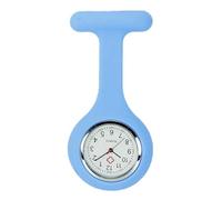 TRIXES Nurses Fob Watch - Sky Blue Silicone Fob with White Watch Face - Designed for Care Professionals - Strong Brooch Clasp