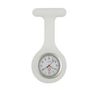TRIXES Nurses Fob Watch - White Silicone Strap with Glow in the Dark Hands