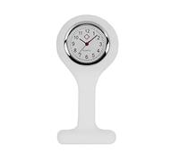 TRIXES Nurses Fob Watch - White Silicone Strap with White Clock Face | Designed for Care Professionals - Accessory for Doctors, Vets, Dentists and More - Removable Movement for Easy Cleaning