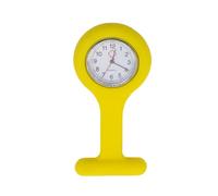 TRIXES Nurses Fob Watch - Yellow Silicone Strap with White Clock Face | Designed for Care Professionals - Accessory for Doctors, Vets, Dentists and More - Removable Movement for Easy Cleaning