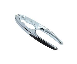 TRIXES Nutcracker - Walnut Nut Cracker Opener with Rubber Grips - Heavy Duty Metal Nut Crackers - Non Slip - Seafood Shell Cracker - Silver Chrome