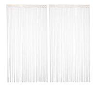 TRIXES Pack of 2 String Dew Drop White Curtain - Door or Window Panel 90 x 200cm - Ideal Fly Screen - Improve Ventilation in the Summer - Partition Spaces at Home