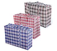 TRIXES Pack of 3 Zipped Reusable Jumbo Washing Laundry Bags