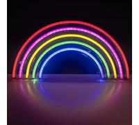 TRIXES Rainbow Neon LED Sign 38 cm - Indoor Wall Decoration | USB Powered Light-Up Wall Decor for Bedrooms & Living Rooms - Colourful Home Interior Decoration