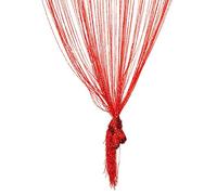 TRIXES Red String Dew Drop Curtain - Glitter Thread Door or Window Panel