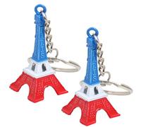 TRIXES Set of 2 Tricolour Eiffel Tower Keychains,Paris Pendants