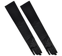 TRIXES Silk Style Elbow Length Gloves Retro Black