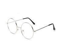 TRIXES - Silver Round Glasses Unisex, Wizard Costume - Clear Lens - Geek Costume Accessories for Dress Up, Classic Vintage Design Spectacles