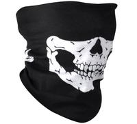 TRIXES Skull-Jaw Print Neck Warmer Face Mask - Black - 47cms x 23cms | Versatile Snood/Bandana Wear Multiple Ways - Neck Scarf Ideal for Motorcycling, Biking, Hiking and Skiing - Warming Polyester