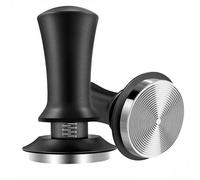 TRIXES Sprung Coffee Tamper with Silicone Mat - Matte Black Adjustable Espresso Tamper - Coffee Brewing Accessory - Barista Essentials - 54mm Portafilter Compatible