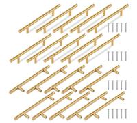 TRIXES T Bar Cupboard/Drawer Handles, Stainless Steel - Gold Effect, 200mm