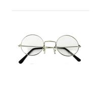 TRIXES Unisex Silver Retro Sixties Style Round Metal Glasses