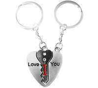 TRIXES Valentines Keyring I Love You Key Ring Key to my Heart Key Chain - Romantic Couples Keychain Gift for Her Him - Present for Girlfriend Boyfriend Husband Wife