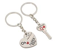 TRIXES Valentines Keyrings Pair - I Love You Heart & Key Chain Ring - Couples Keychains - Cute Gifts for Boyfriend Girlfriend Him Her - Present for Husband Wife - His & Hers Key Rings