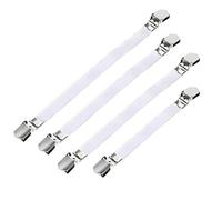 TRIXES White Ironing Board Cover Fasteners, 4PC - Medium/Large, Clips for Ironing Board Cover, Bedsheets & Tablecloths