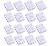 TRIXES White Marble-Finish Jewellery Gift Boxes - 16-Pack 8.5 x 7 x 2.5cms