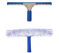 TRIXES Window Cleaning Kit - 2-Pack Squeegee and Microfibre Scrubber - 35cm | Ideal for Indoor & Outdoor Glass - Get a Sparkling, Streak-Free Clean - Remove Heads for Cleaning after Use - Home Essential