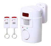 TRIXES Wireless Motion Alarm - 105dB Siren - Dual Remote - Ideal for Sheds | shed garage entry protection, motion detection security system, 105° scanning range, battery powered