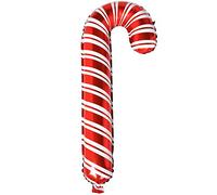 TRIXES XL Candy Cane Balloon - Christmas Balloon 82cm -Inflatable Christmas Decoration - Metallic Striped - Party Decoration - Red & White