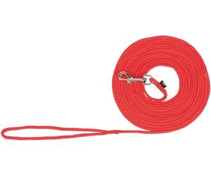 Trixie 19773 Set Line, 15 m/5 mm, Red | LONG LEAD FOR SAFE FREEDOM - For small to medium dogs, heavy duty webbing with sturdy carabiner