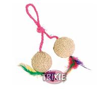 Trixie 2 Jute Balls Filled Catnip, with Rope, Ø 4.5 cm