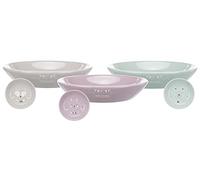 TRIXIE Junior 25128 Flat Ceramic Bowl 0.2 L/Diameter 14 cm White/Pink/Green
