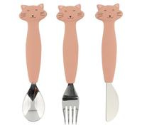 TRIXIE 3-Piece Cutlery Set, Kids Fork, Spoon, Knife, Learning Cutlery