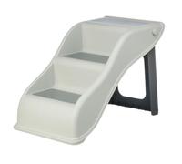 TRIXIE 3 Step Pet Stairs, Lightweight, Easy to Store, Non-Slip Treads, Grey