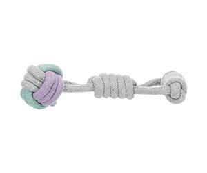 TRIXIE 32813 Junior Knot Ball on Rope 4oz | For tug and war together: strengthens the bond and keeps the dog actively occupied in daily play