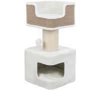 TRIXIE 33.9-in Ava XXL Cat Tree with Thick Scratching Post, Cat Condo, Cozy Top Platform with Removable Cushion, Dangling Cat Toy, Brown/White